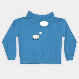 Sheep mistook the cloud for the mother Kids Hoodie